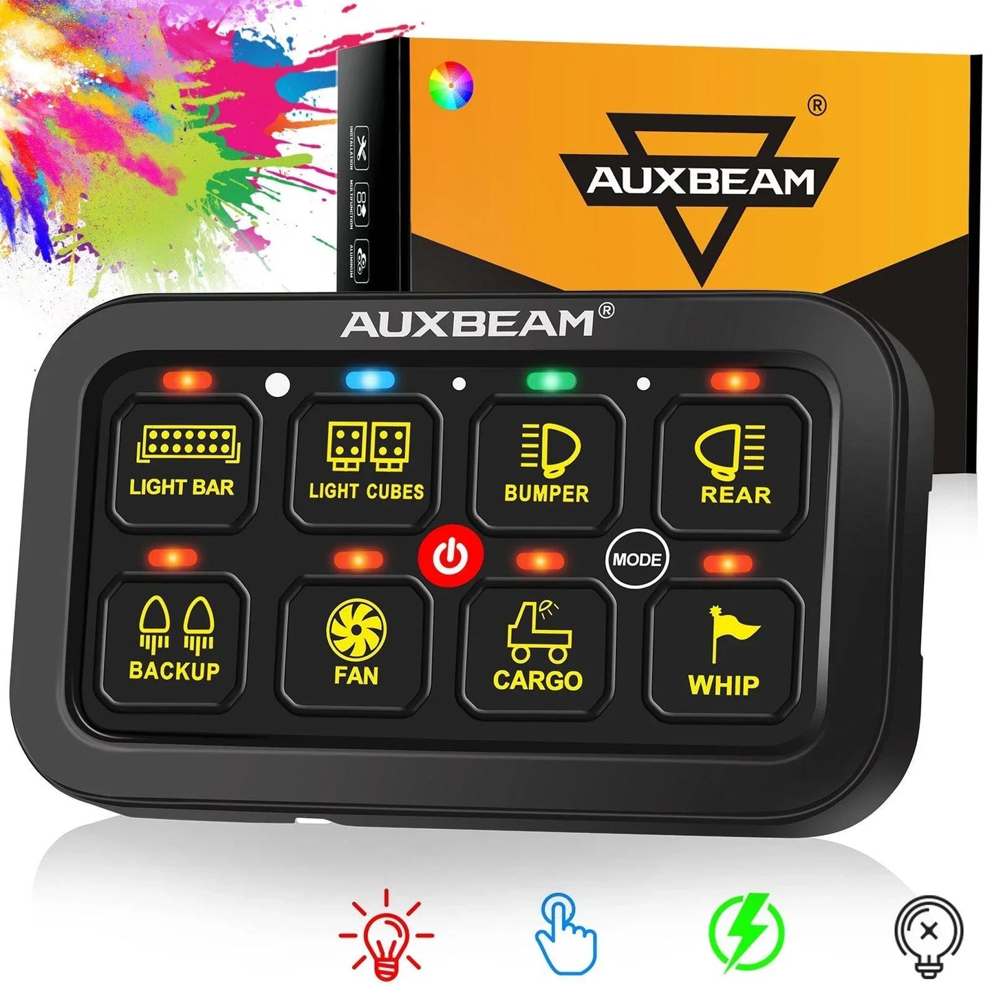+2024 Tacoma/4Runner Switch panel mount (fit Auxbeam 8 Gang) + RGB Series 8 Gang (RB80)