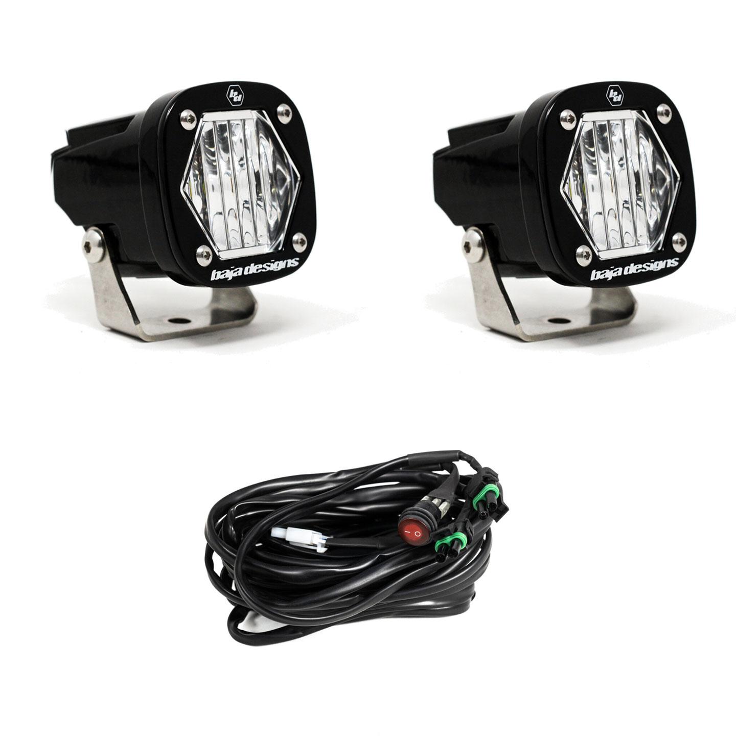 +2024 Tacoma S1 Led vent cover (Matte Black) + Baja Design S1 Auxiliary Ligh POD Pair