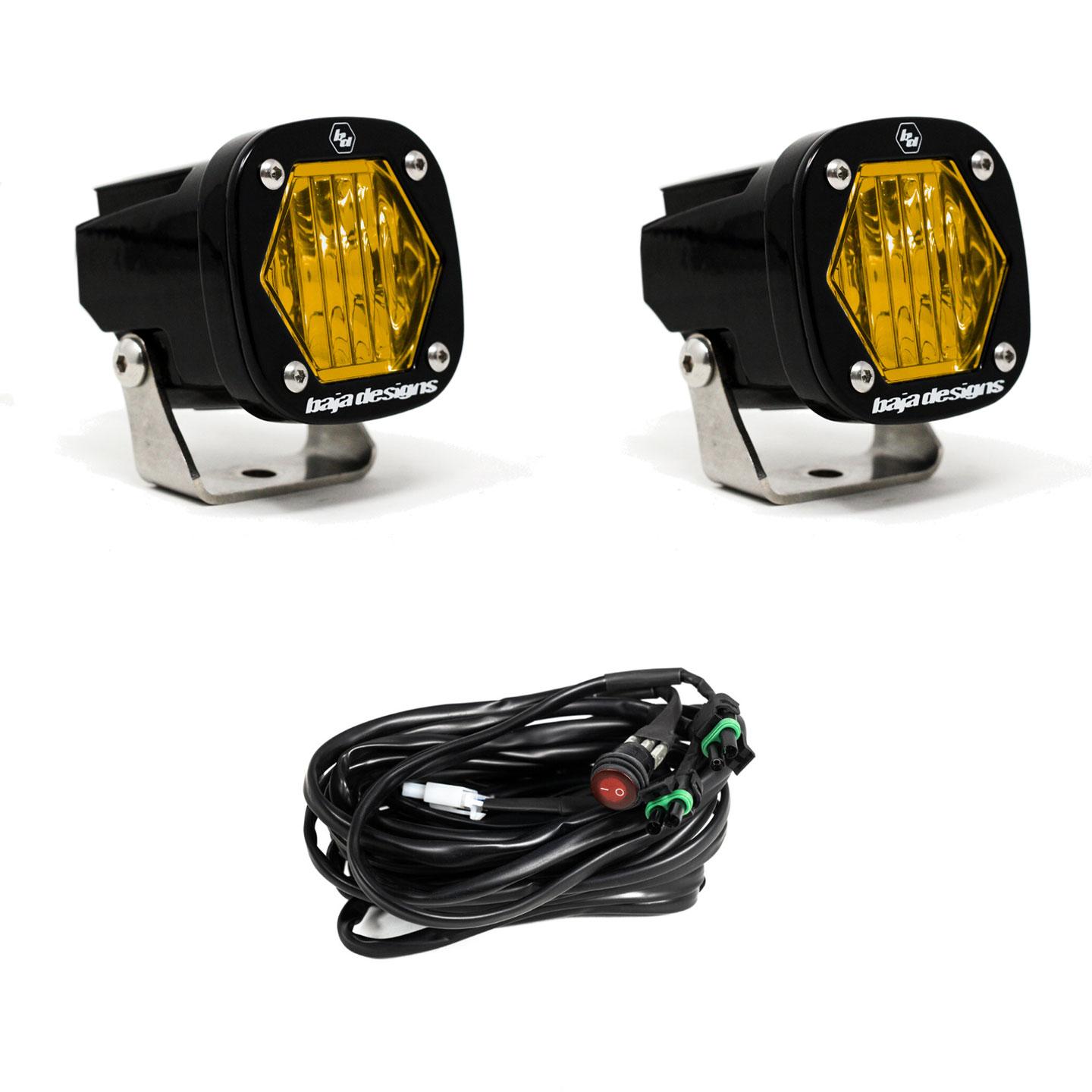 +2024 Tacoma S1 Led vent cover (Matte Black) + Baja Design S1 Auxiliary Ligh POD Pair