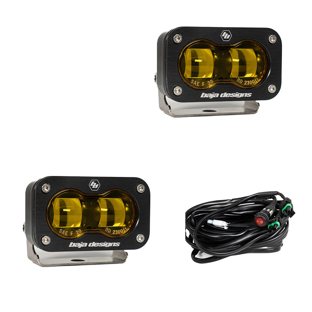 +2022 Toyota Tundra Led vent cover (ASA Matte Black) Baja Designs S2 + Baja Designs S2 SAE Black Light Pod Pair