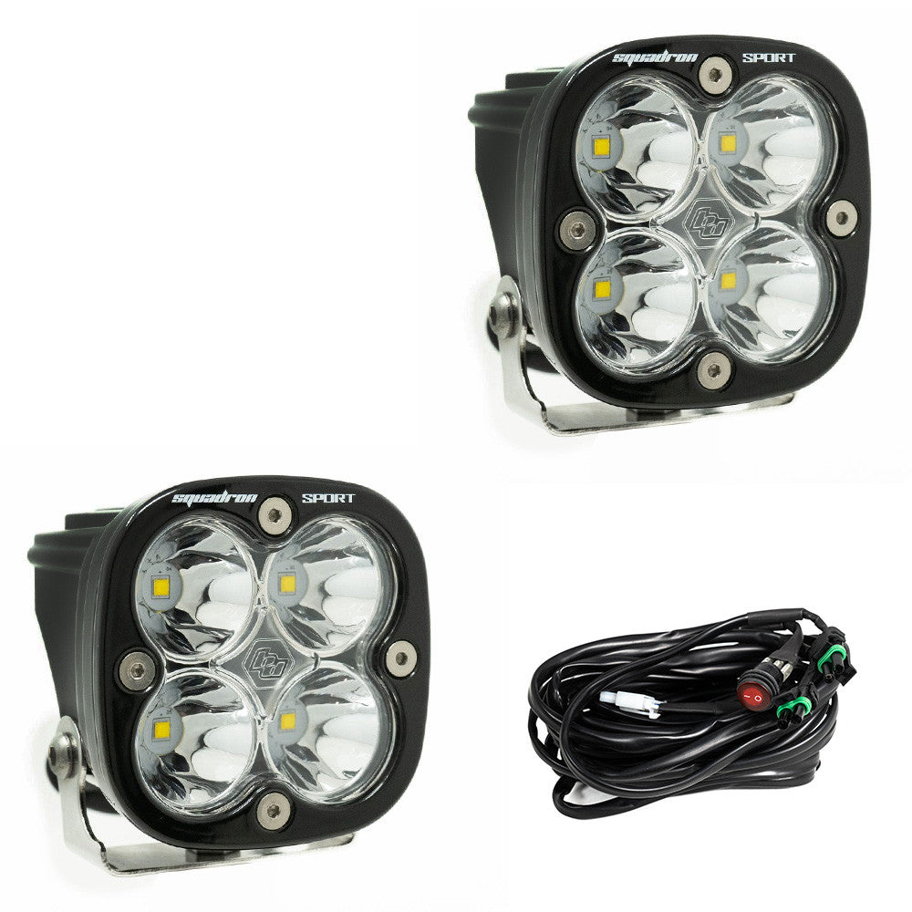 +2023 Colorado ZR2 Foglight conversion (Matte Black) + Squadron Sport Black LED Auxiliary Light Pod Pair