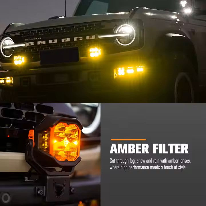 LIGHTFOX 5 Inch Combo Beam 90w Led Pod Light LED Work Light 4x4 Led Spot Light