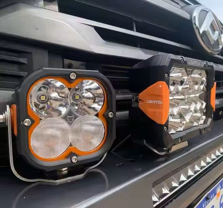 LIGHTFOX 5 Inch 50w Auxiliary Offroad Assembly Cube Led Pod Light Combo Beam LED