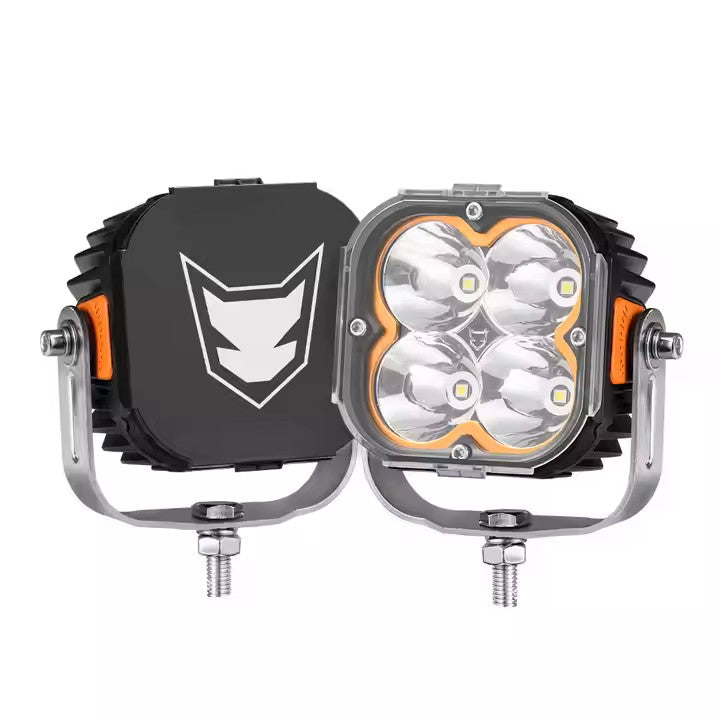 LIGHTFOX 5 Inch 50w Auxiliary Offroad Assembly Cube Led Pod Light Combo Beam LED