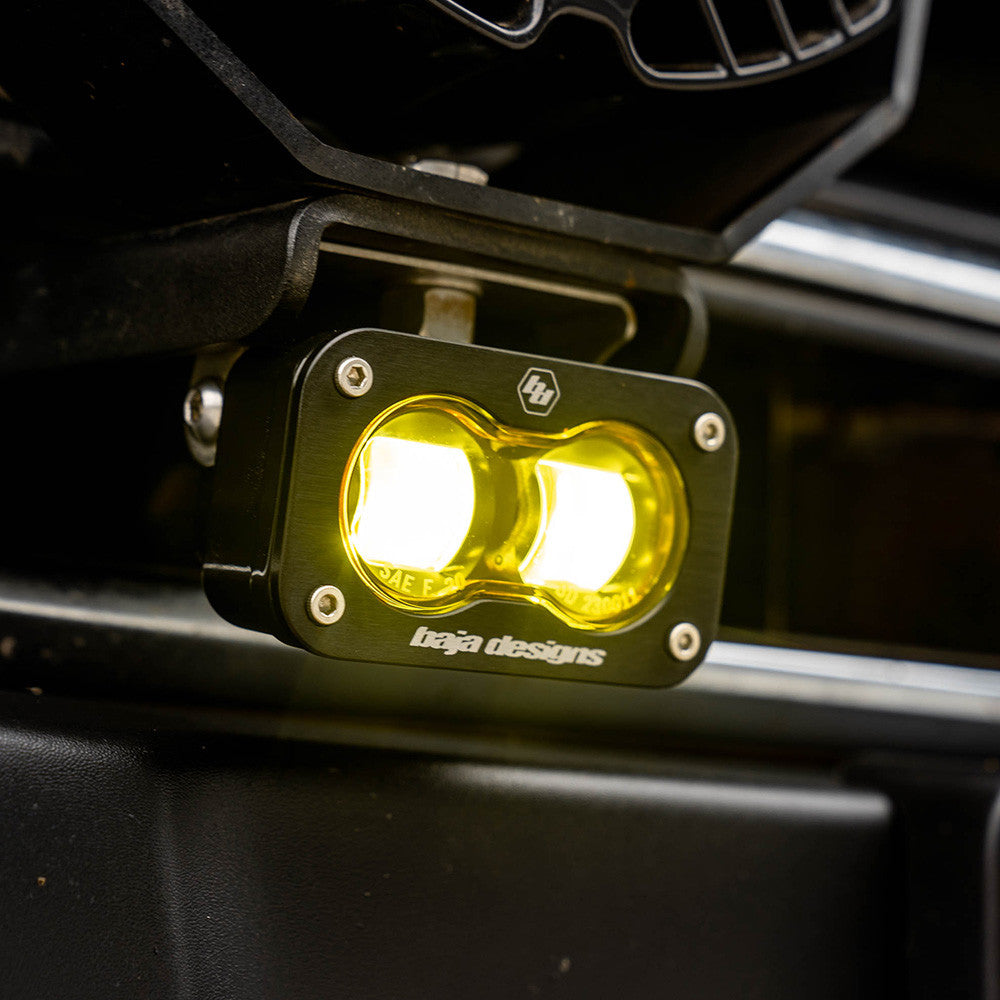 +2022 Toyota Tundra Led vent cover (ASA Matte Black) Baja Designs S2 + Baja Designs S2 SAE Black Light Pod Pair
