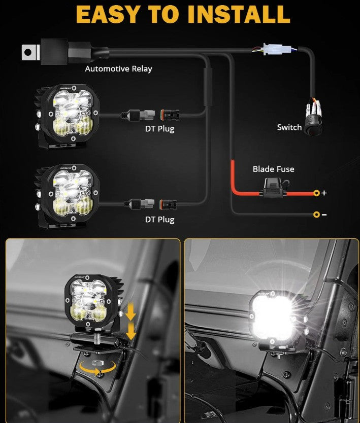 +2023 Colorado ZR2 Foglight conversion + Auxbeam XP Ultra Combo 9600 LM (Matte Black)