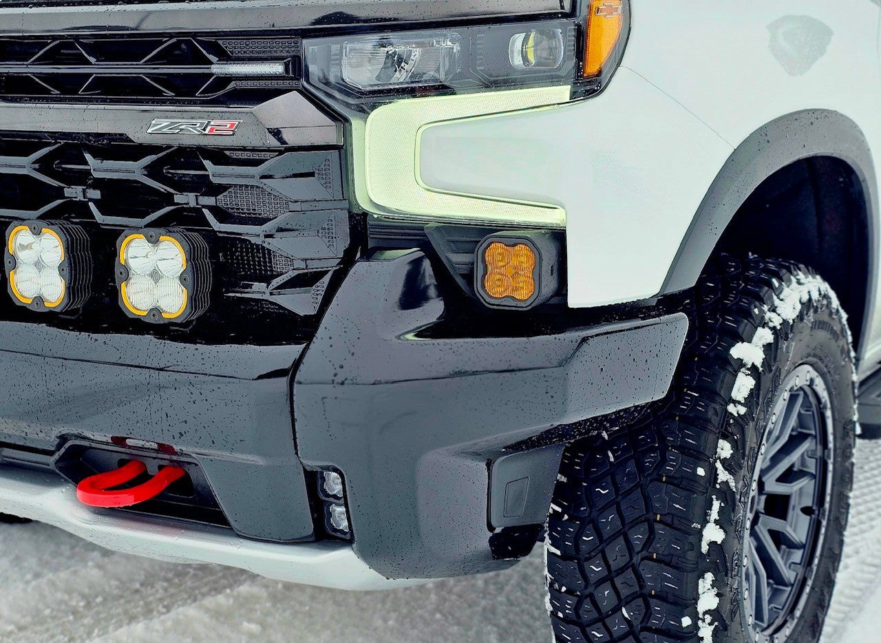 +2022 Silverado ZR2 Led vent cover (ASA Matte Black) + Diode Dynamics SS3 Sport
