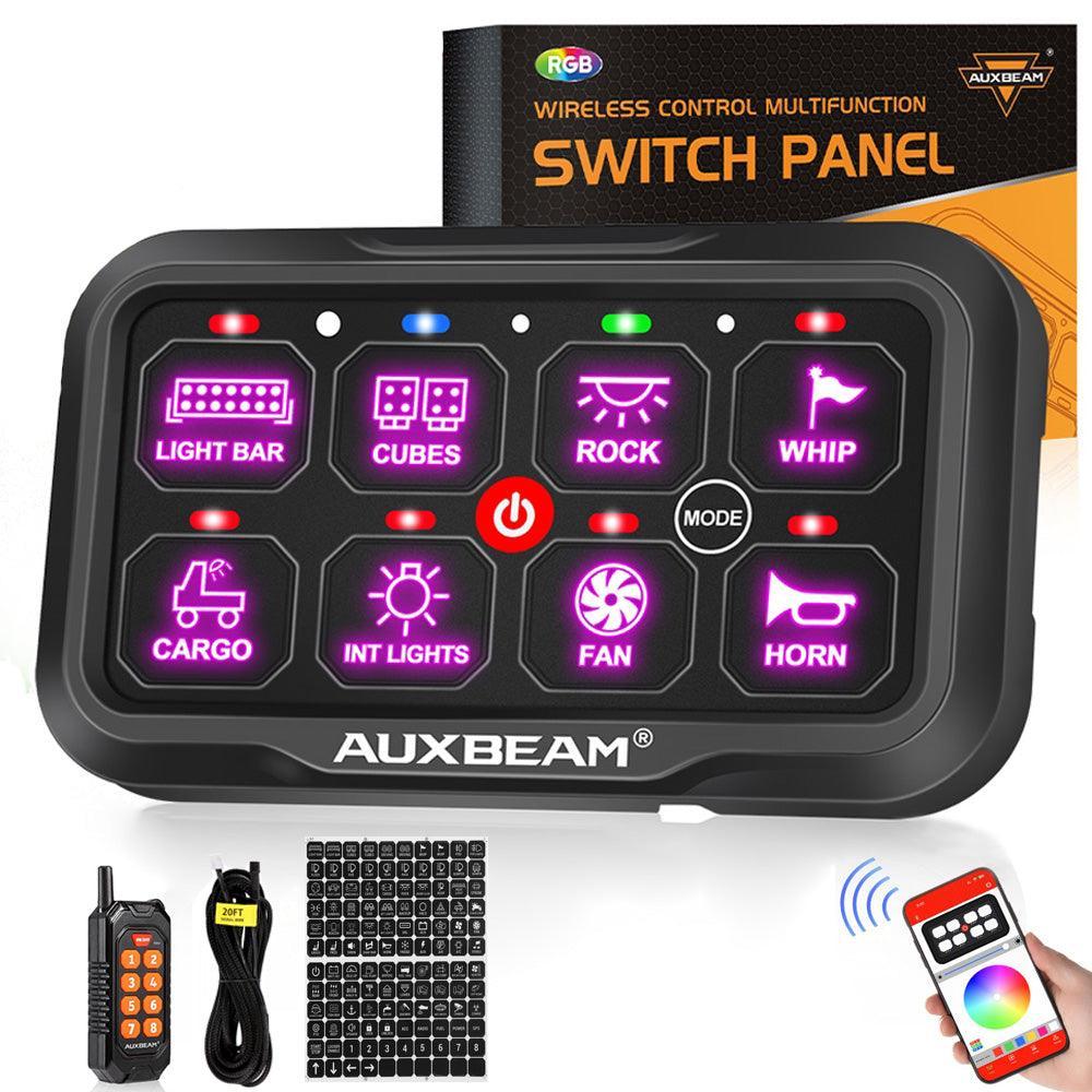 +2024 Tacoma/4Runner Switch panel mount (fit Auxbeam 8 Gang) + 8 Gang (AC-800) RGB