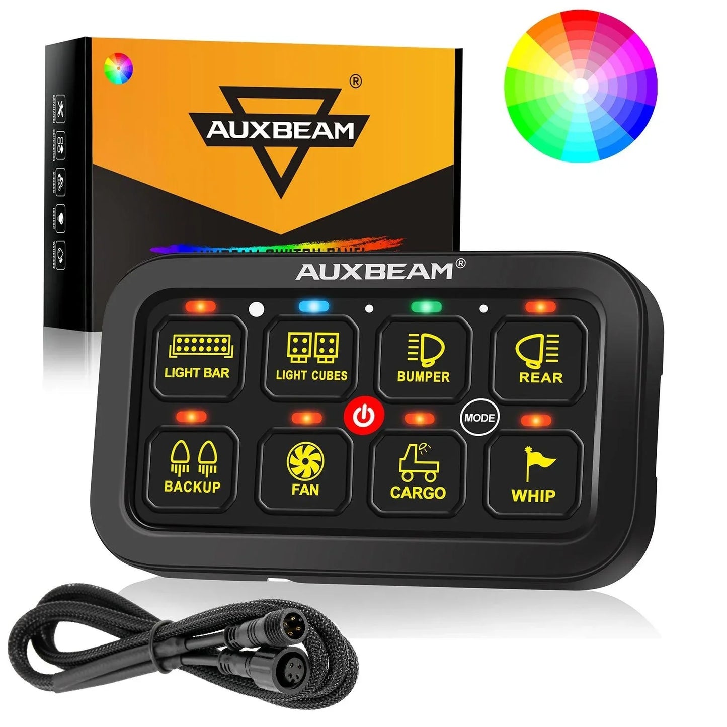 +2024 Tacoma/4Runner Switch panel mount (fit Auxbeam 8 Gang) + RGB Series 8 Gang (RB80)