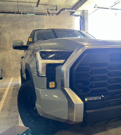 +2022 Toyota Tundra Led vent cover (ASA Matte Black) + Baja Designs Squadron SAE