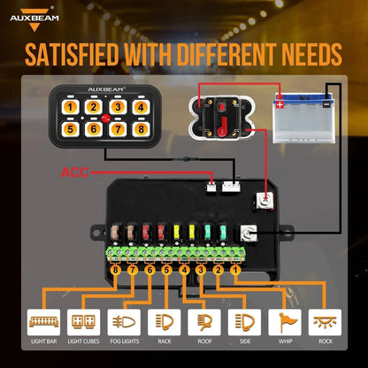 +2024 Tacoma/4Runner Switch panel mount (fit Auxbeam 8 Gang) + Single Series 8 Gang (BA80)