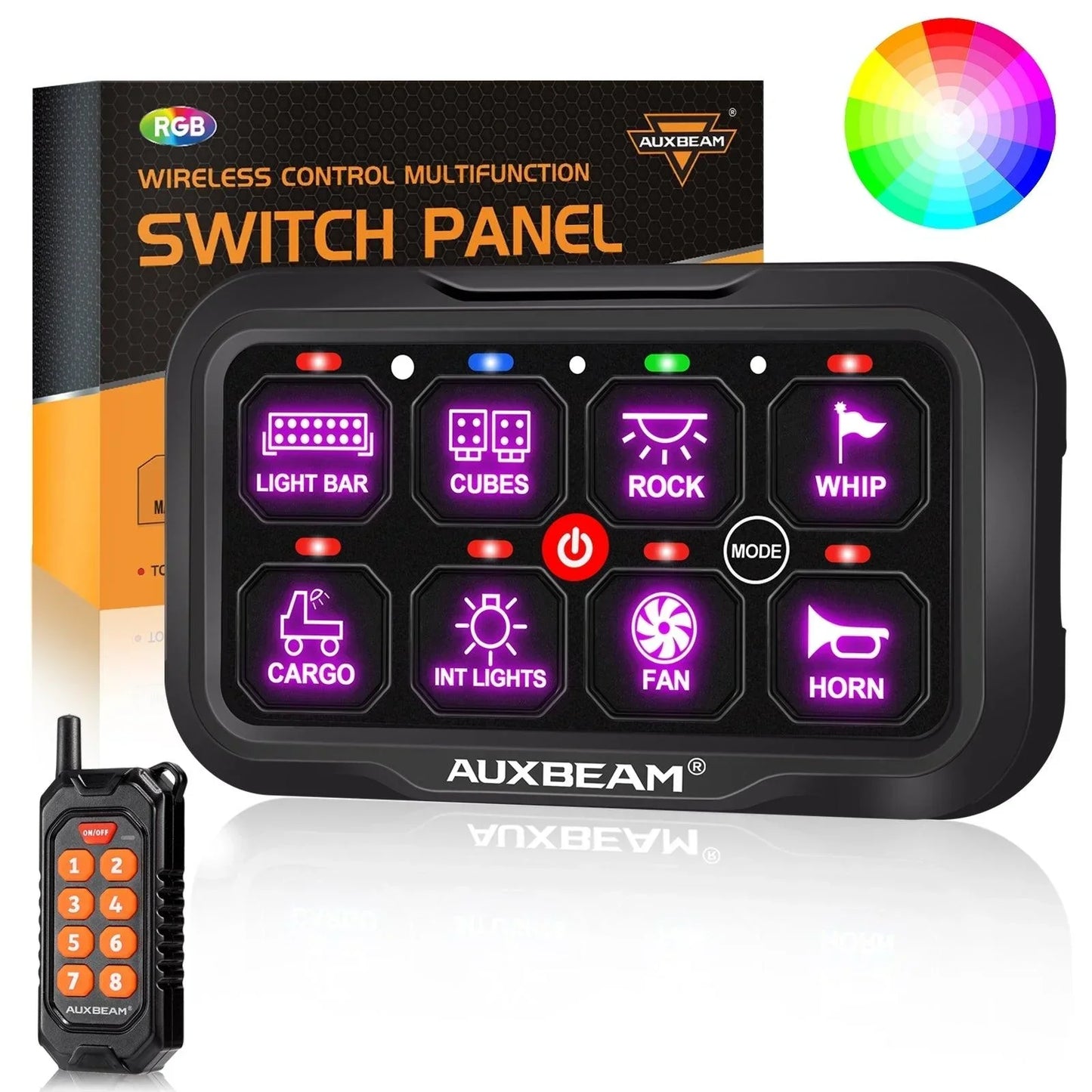+2024 Tacoma/4Runner Switch panel mount (fit Auxbeam 8 Gang) + RC Series 8 Gang (RC-800)