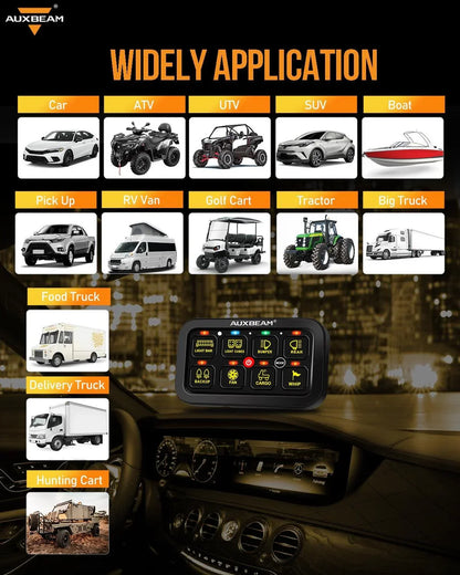 +2024 Tacoma/4Runner Switch panel mount (fit Auxbeam 8 Gang) + RGB Series 8 Gang (RB80)