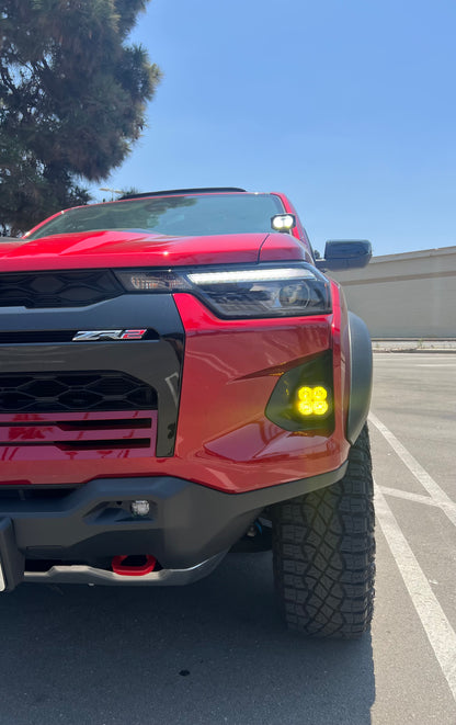 +2023 Colorado ZR2 Foglight conversion (Matte Black) + Diode Dynamics SS3 SAE Sport LED Pod