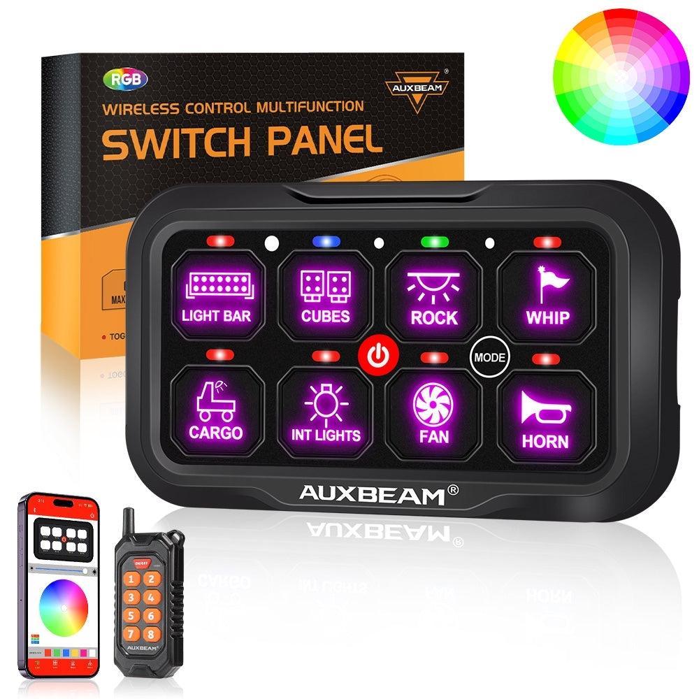 8 Gang (AC-800) RGB Switch Panel with APP&Remote Control, Toggle/ Momentary/ Pulsed Mode Supported(One-Side Output)