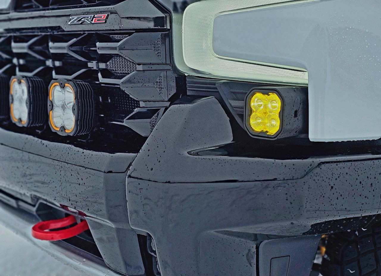 +2022 Silverado ZR2 Led vent cover (ASA Matte Black) + Diode Dynamics SS3 Sport