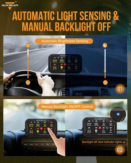 +2024 Tacoma/4Runner Switch panel mount (fit Auxbeam 8 Gang) + RGB Series 8 Gang (RB80)