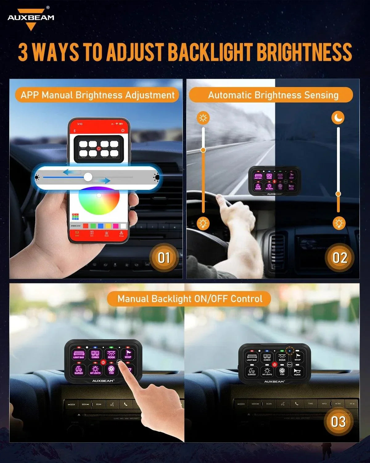 8 Gang (AC-800) RGB Switch Panel with APP&Remote Control, Toggle/ Momentary/ Pulsed Mode Supported(One-Side Output)