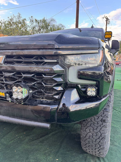 +2022 Silverado ZR2 Led vent cover (ASA Matte Black) Baja Designs Squadron Sport