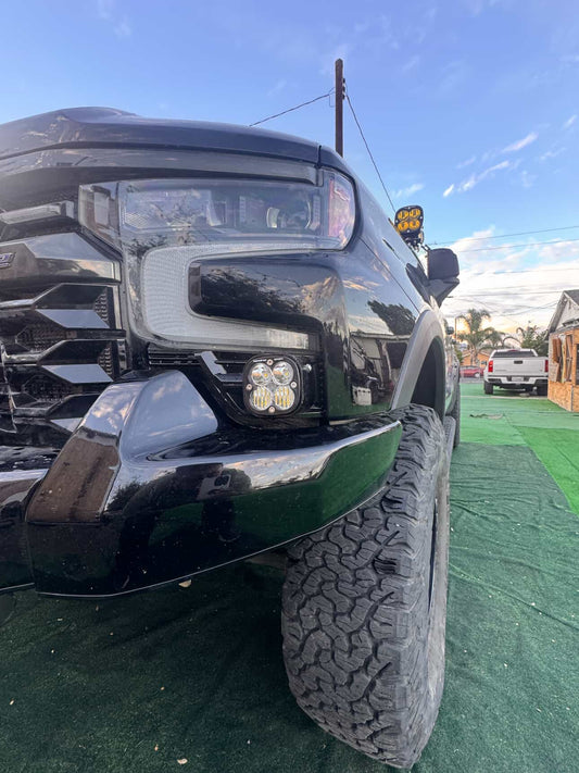 +2022 Silverado ZR2 Led vent cover (ASA Matte Black) Baja Designs Squadron Sport