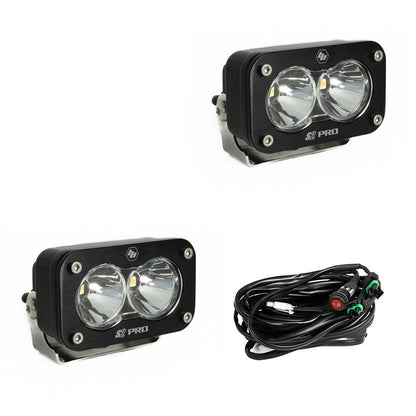 +2022 Toyota Tundra Led vent cover (ASA Matte Black) Baja Designs S2 + Baja Designs S2 PRO Black Light Pod Pair