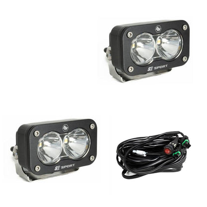 +2022 Toyota Tundra Led vent cover (ASA Matte Black) Baja Designs S2 + Baja Designs S2 Sport Black Light Pod Pair