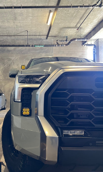 +2022 Toyota Tundra Led vent cover (ASA Matte Black) + Baja Designs Squadron SAE