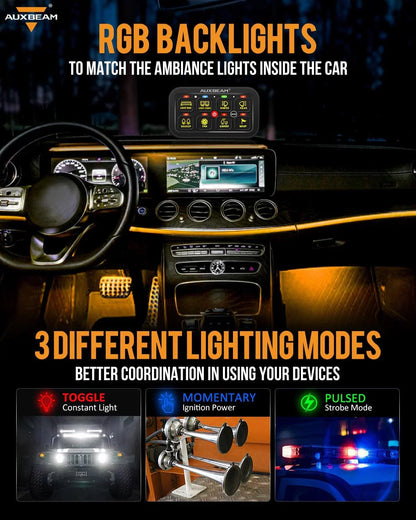 +2024 Tacoma/4Runner Switch panel mount (fit Auxbeam 8 Gang) + RGB Series 8 Gang (RB80)