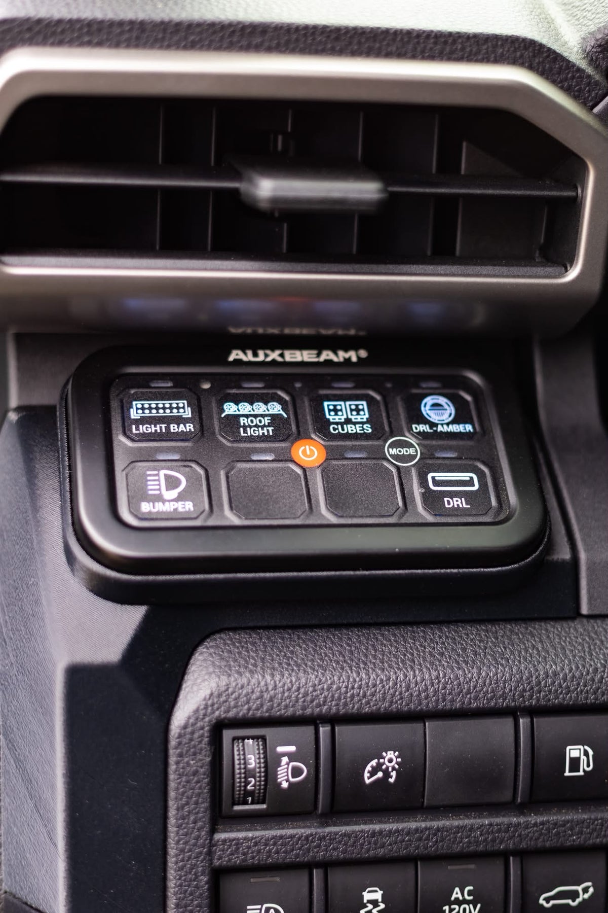 +2024 Tacoma/4Runner Switch panel mount (fit Auxbeam 8 Gang) + Single Series 8 Gang (BB80)