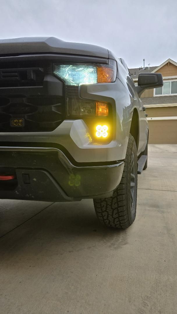 +2022 Silverado 1500 (NON LED Headlight) vent cover (ASA Matte Black) + SS3 SAE/DOT PRO LED Pod