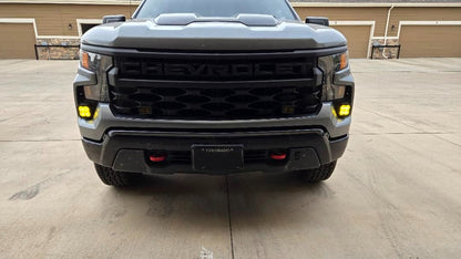 +2022 Silverado 1500 (NON LED Headlight) vent cover (ASA Matte Black) + SS3 SAE/DOT PRO LED Pod