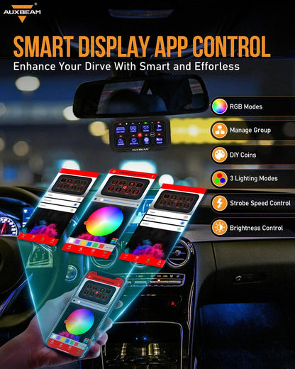 AR Series 8 Gang (AR-800) RGB Switch Panel with APP, Toggle/ Momentary/ Pulsed Mode Supported(One-Sided Outlet)