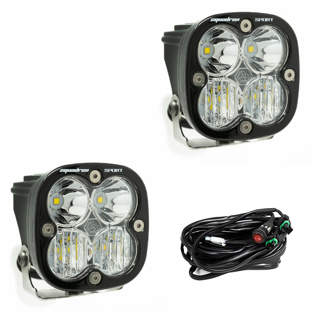 +2023 Colorado ZR2 Foglight conversion (Gloss Black) + Squadron Sport Black LED Auxiliary Light Pod Pair
