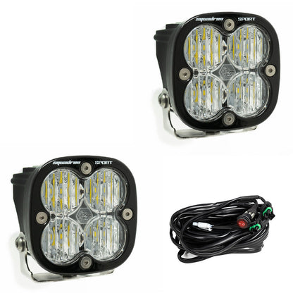 +2023 Colorado ZR2 Foglight conversion (Gloss Black) + Squadron Sport Black LED Auxiliary Light Pod Pair