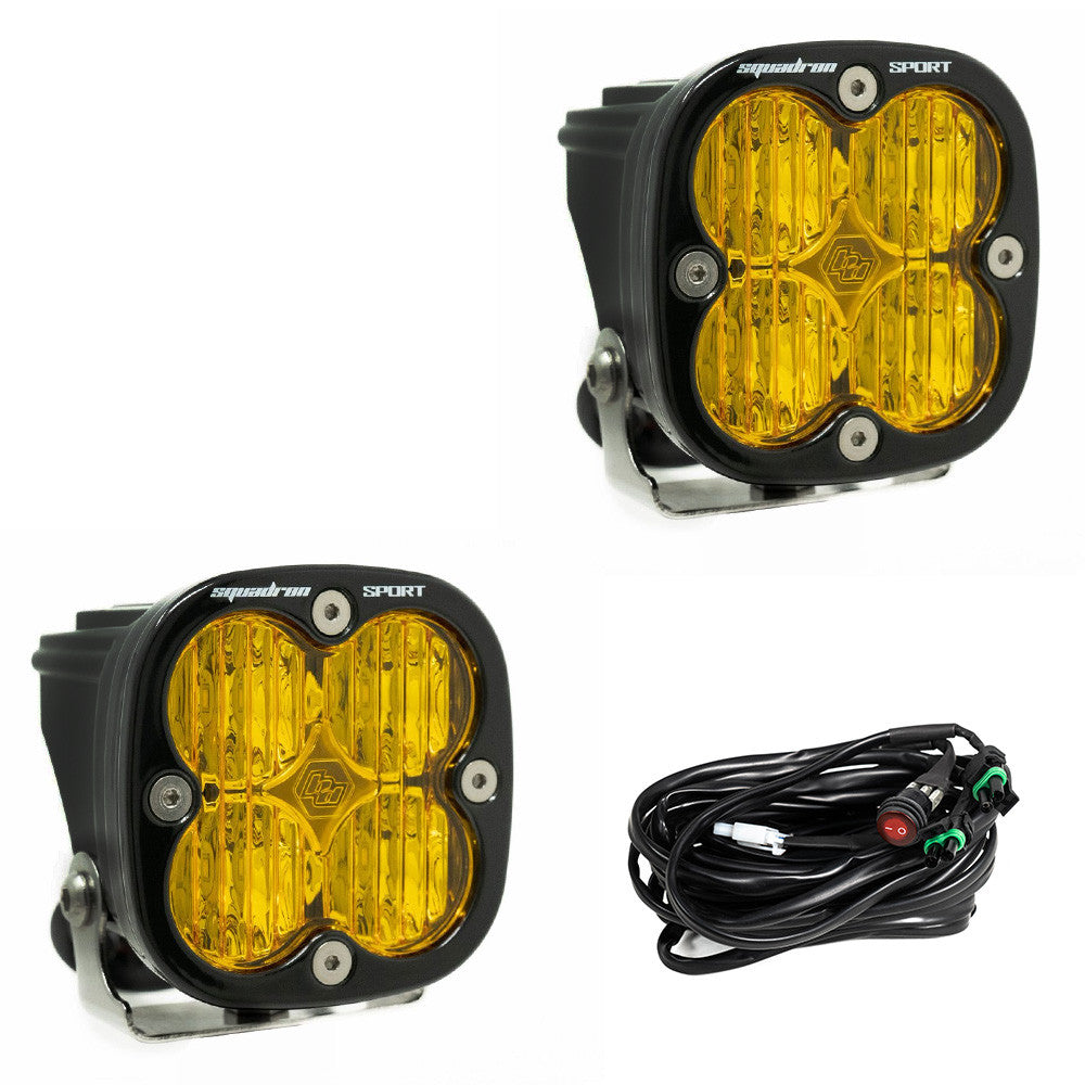 +2023 Colorado ZR2 Foglight conversion (Gloss Black) + Squadron Sport Black LED Auxiliary Light Pod Pair