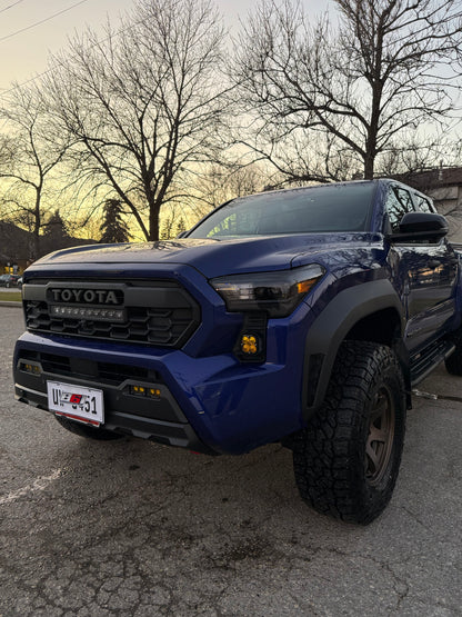 +2024 Tacoma Led vent cover (ASA Matte Black) + Squadron Pro Black LED Auxiliary Light Pod Pair