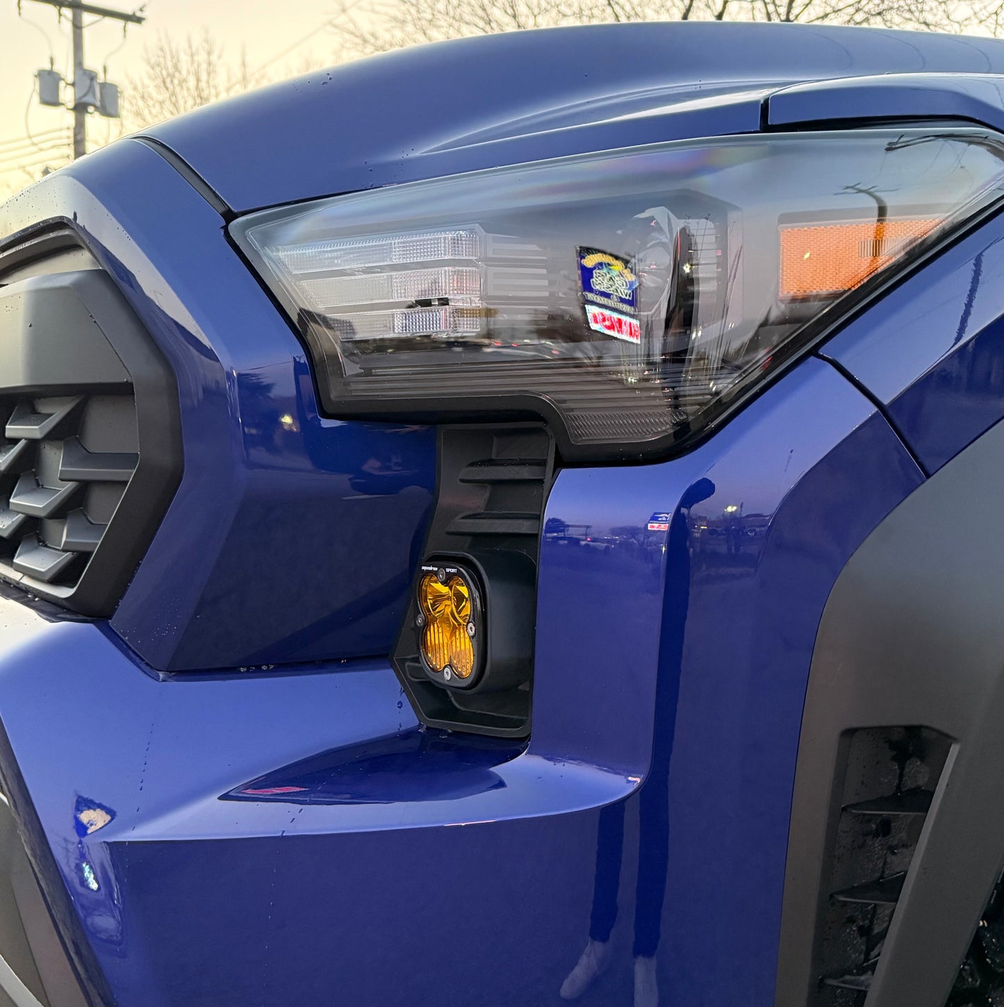 +2024 Tacoma Led vent cover (ASA Matte Black) + Squadron Pro Black LED Auxiliary Light Pod Pair