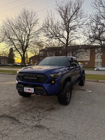 +2024 Tacoma Led vent cover (ASA Matte Black) + Squadron Pro Black LED Auxiliary Light Pod Pair