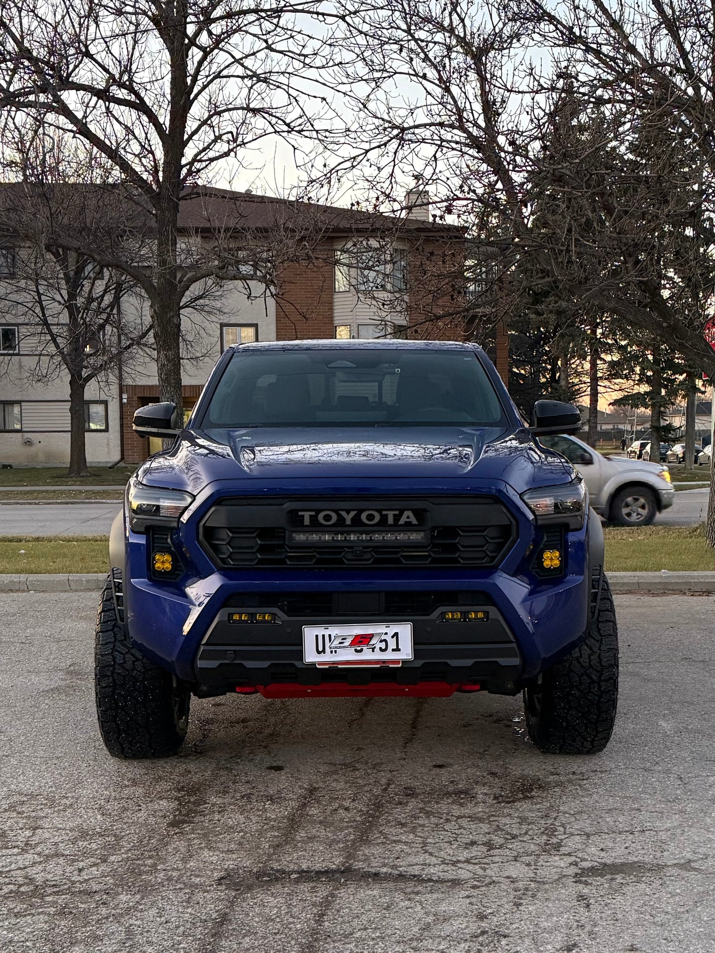 +2024 Tacoma Led vent cover (ASA Matte Black) + Squadron Pro Black LED Auxiliary Light Pod Pair
