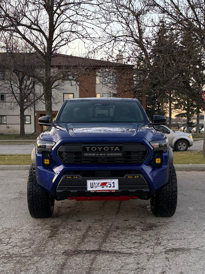 +2024 Tacoma Led vent cover (ASA Matte Black) + Squadron Pro Black LED Auxiliary Light Pod Pair