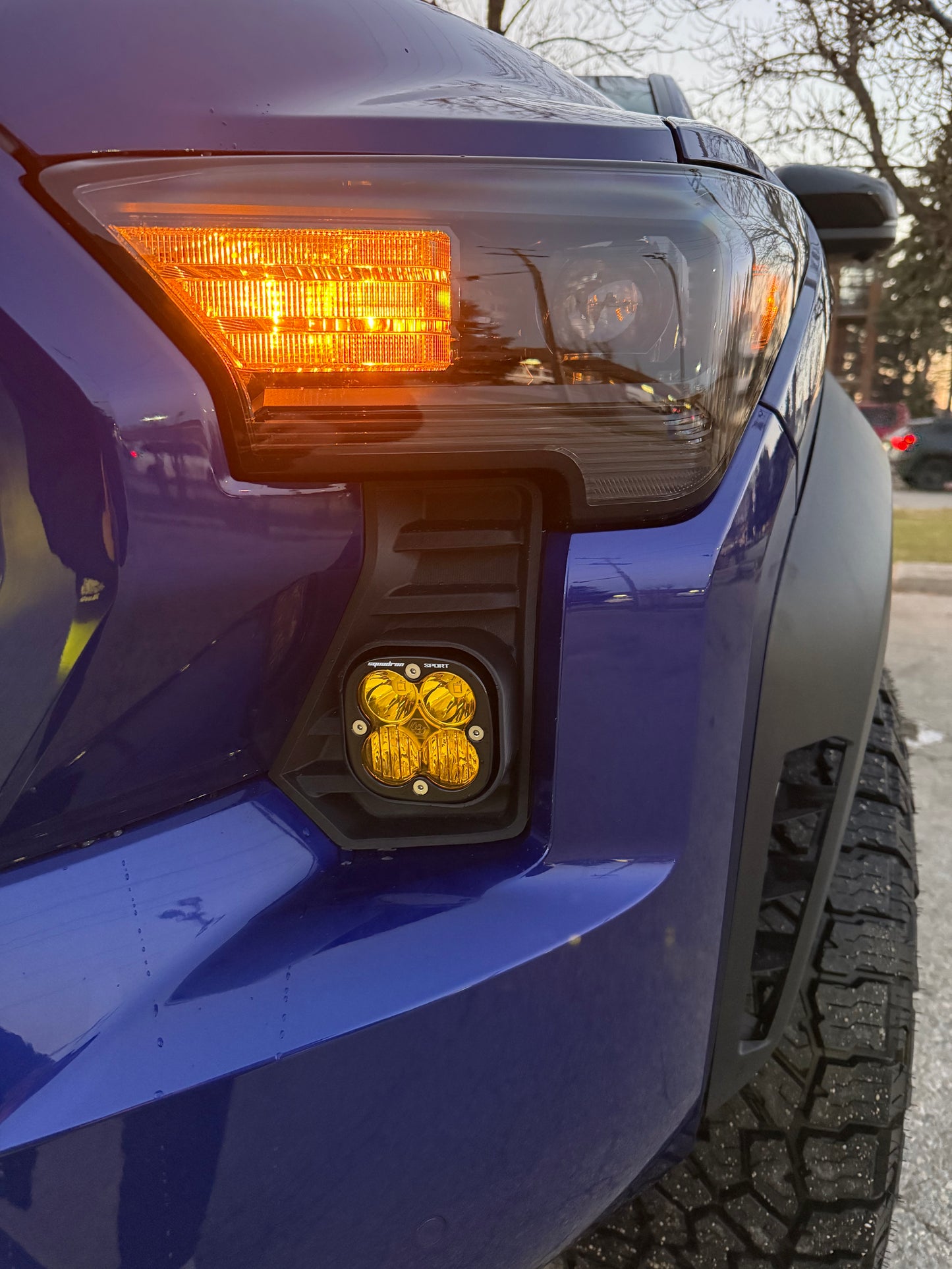 +2024 Tacoma Led vent cover (ASA Matte Black) + Squadron Pro Black LED Auxiliary Light Pod Pair