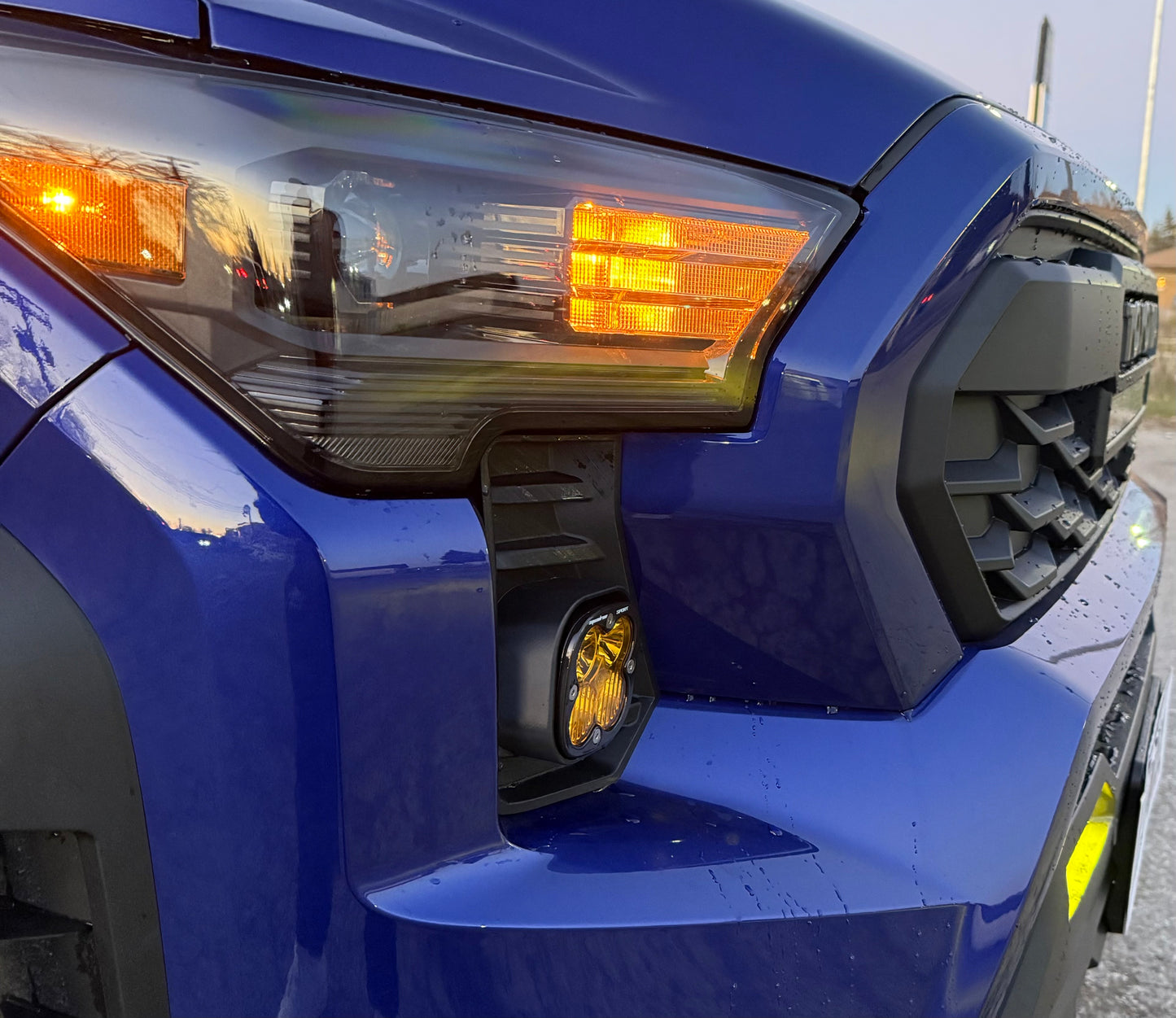 +2024 Tacoma Led vent cover (ASA Matte Black) + Squadron Pro Black LED Auxiliary Light Pod Pair