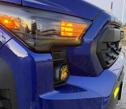 +2024 Tacoma Led vent cover (ASA Matte Black) + Squadron Pro Black LED Auxiliary Light Pod Pair