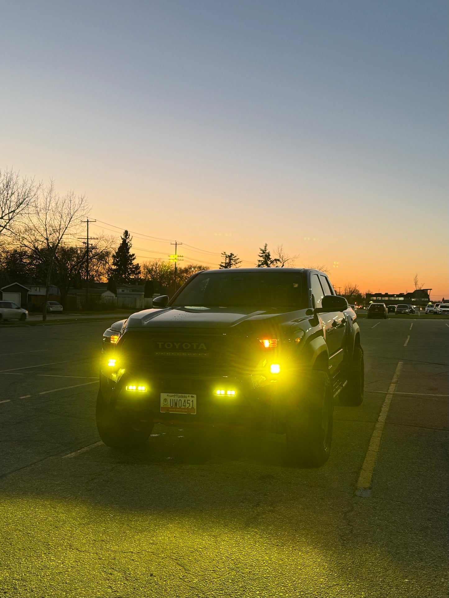 +2024 Tacoma Led vent cover (ASA Matte Black) + Squadron Pro Black LED Auxiliary Light Pod Pair