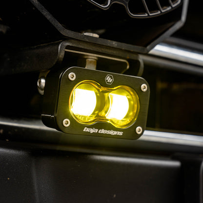 +2022 Toyota Tundra Led vent cover (ASA Matte Black) Baja Designs S2 + Baja Designs S2 SAE Black Light Pod Pair