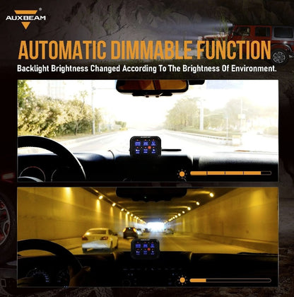 +2024 Tacoma/4Runner Switch panel mount (fit Auxbeam 6 Gang) + Single Series 6 Gang BLUE