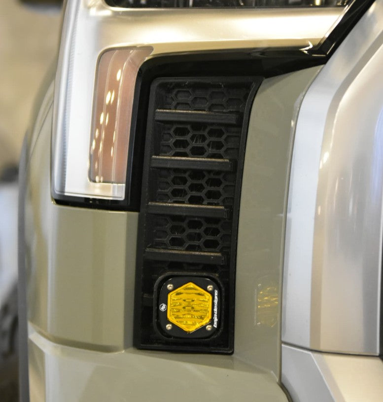 +2022 Toyota Tundra Led vent cover (ASA Matte Black) Baja Designs S1