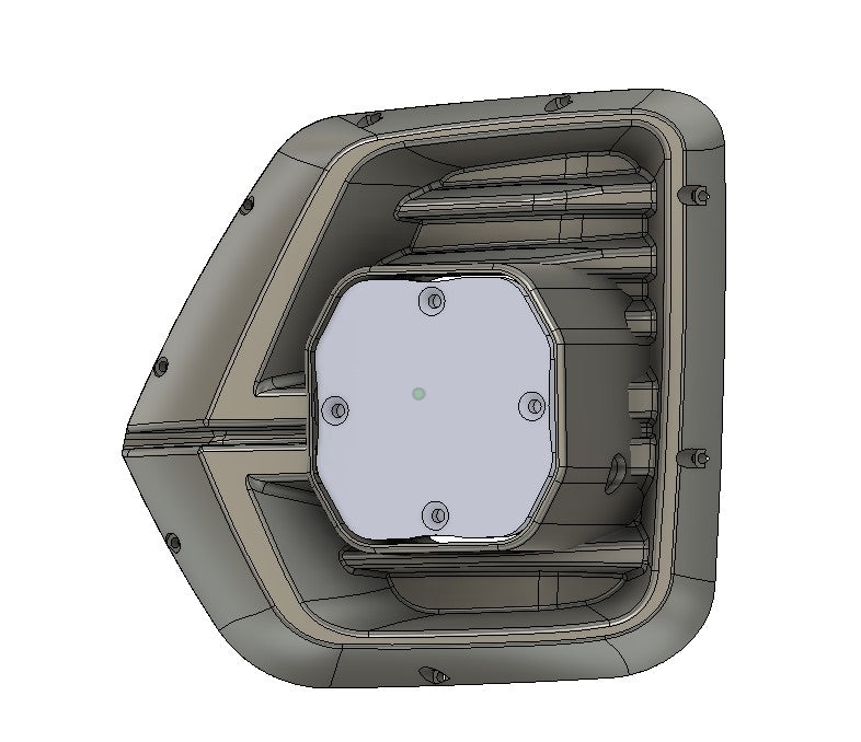 +2024 Colorado LT/TrailBoss vent cover (ASA Matte Black) + Squadron Pro 2.0 Black LED Auxiliary Light Pod Pair