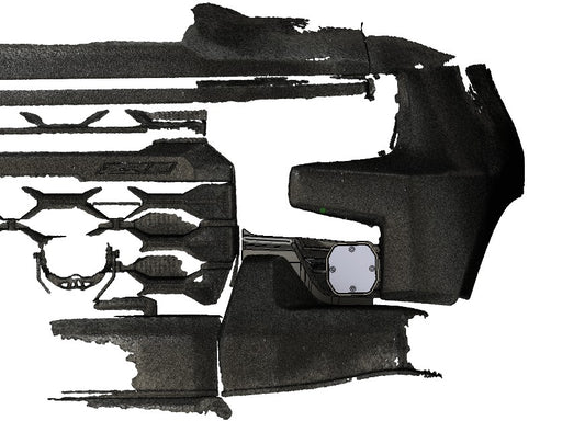 +2022 Silverado ZR2 Led vent cover (ASA Matte Black) + Baja Designs Squadron PRO 2.0