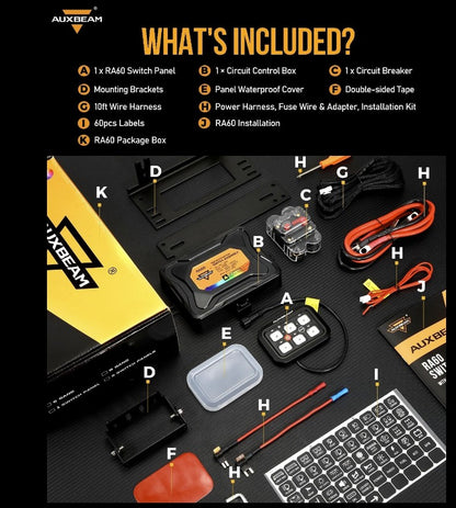 +2023 Colorado/Canyon USB USB-C Auxiliary Switch Panel + 6 Gang Switch Panel Auxbeam